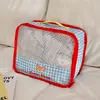 Bolsa de Viaje de Cuadros de Dibujos Animados, Bolsa de Almacenamiento Portátil para Viajes, Ropa, Ropa Interior, Organizador de Zapatos, Bolsa de Equipaje