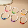 Pulseira de Flores Estilo Férias Boêmio, Contas Doces de Argila Macia Elástica em Cores Macaron, Estilo Ins