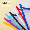 Fc Bolsas para Documentos con Borde de Color Carpeta de Broche de Polipropileno Transparente Bolsas de Almacenamiento de Documentos Bolsas para Archivos de Oficina Venta al por Mayor
