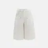 Pantalones cortos de pierna ancha holgados de cintura alta retro americanos nuevos de verano, jeans rectos blancos versátiles y fluidos para mujer