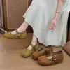 Nuevos zapatos Mary Jane deslumbrantes para mujer 2026 con suelas gruesas y aumento interno de altura, mocasines de imitación con punta dividida