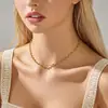 Collar de acero inoxidable 18K estilo europeo y americano, personalizado, onda ultrafina, popular transfronterizo, versátil y simple, cadena única para clavícula de mujer