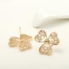Aretes coreanos de aguja de plata 925 estilo europeo y americano para mujer, incrustados con circonita, redondos, de corazón de durazno, aretes DIY, accesorios de joyería al por mayor