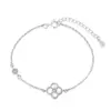 Pulseira Trevo de Quatro Folhas Multicolorida, Prata Pura, Conjunto Leve de Luxo Trevo de Quatro Folhas Feminino, Madrepérola Branca, Ágata Vermelha, Pulseira Elegante, Tk Transfronteiriço