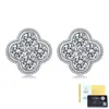 Brincos de Prata Esterlina S925 para Transmissão ao Vivo Transfronteiriça Brincos de Moissanita para Mulheres Design Incrustado Versão Alta Simples e Fashionável Novo Estilo