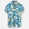 Camisa Informal de Manga Corta Suelta y Moderna para Hombre con Estampado de Corazón Estilo Nuevo Transfronterizo para el Día de San Valentín Sin Bolsillos