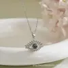 Colares Transfronteiriços Cem Línguas Europeus e Americanos para Mulheres Olho do Diabo Diamante Azul Pingente de Diamante Joias Amazon Colar
