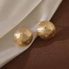 Pendientes Redondos de Bola Cepillada de Diseño Único con un Toque de Lujo Ligero, Zircón de Estrella, Elegantes y Clips para Oreja Indoloros