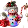 Bestseller transfronterizo, juego de 5 adornos acrílicos de muñeco de nieve y árbol de Navidad, lindas decoraciones navideñas para invierno y Navidad