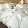 Juego de Cuatro Piezas Jacquard Satinado de Algodón de Fibra Larga de 50 Piezas, Juego de Tres Piezas de Cama de Algodón Puro, Sábana y Funda de Edredón de Lujo Ligero de Alta Gama