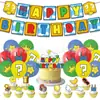 Decoración Creativa para Fiesta de Cumpleaños Tema Mario Borde Suministros Banner Bandera para Pastel Set de Globos Transfronterizo
