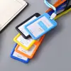 Directo de fábrica portatarjeta de trabajo transparente de doble cara portatarjeta de plástico para estudiante para autobús credencial de identificación para empleado para feria comercial