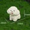Perro bichón blanco lindo micro paisajismo en maceta paisajismo pequeño adornos cachorro decoración de consola central de coche accesorios diy
