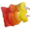 Fabricante Venta al por Mayor Abanico Largo de Seda con Cabeza Larga Flotante, Accesorios de Danza de Seda de Doble Cara para Adultos, Actuación de Baile Cuadrado, Gira y Canta, Abanico Extendido