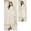 Item de Venda Quente no Comércio Transfronteiriço: Vestido de Chiffon Plissado com Alças Finas para Mulheres, Vestido de Verão Emagrecedor, Peça de Roupa Externa Elegante, Vestido de Comprimento Médio