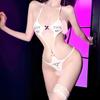 Lencería Sexy para Mujer Estilo Japonés Estampado Letras Inglesas Tres Puntos Sexy Biblioteca de la Muerte Traje de Pareja Mono 4058
