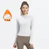Conjunto de Traje de Yoga de Invierno para Mujer Chaqueta Gruesa de Forro Polar Ajustada Ceñidor de Cintura Conjunto Deportivo de Entrenamiento para Correr por la Mañana