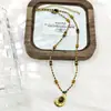 Yihong Piedra Natural Ojo de Tigre Melard Collar Cadena de Clavícula Multicolor Vintage de Acero Inoxidable Colgante Hecho a Mano