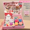 Set de Regalo Caja de Accesorios para el Cabello Infantil, Pinzas para el Cabello Estilo Princesa para Niñas, Gomas para el Cabello, Adornos para la Cabeza Lindos de Dibujos Animados, Regalo de Cumpleaños, Estilo de Alta Gama