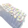 Pincel de mascara de tubo transparente de dibujos animados mezcla de colores mini de dibujos animados lindo independiente con tubo pincel de mascara de pestañas peine pequeño en stock