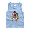 Ropa del equipo Wangwang, chaleco para niños, novedad de verano, camiseta fina sin mangas de algodón para niños y niñas, camiseta de una pieza a la moda