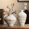 Jarrón Cerámico Retro Estilo Wabi-sabi Tarro de Cerámica Gruesa Nuevo Estilo Chino Hecho a Mano Adorno para B&B Zen Simple Hotel Antiguo Artístico