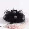 Pluma arco espalda cabeza alta gama grande tiburón otoño e invierno pinza para el pelo pinza clip volumen del cabello placa pinza para el pelo tocado