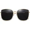 Gafas de Sol de Moda Ns con Montura Cuadrada, Gafas de Sol de Alta Gama para Mujer, Estilo de Celebridad de Internet, Versión Coreana, Adelgazantes para Rostro Redondo, Gafas de Sol Pequeñas con Montura de Metal