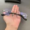 Armazón de Gafas Perforado Sin Marco Loudcloud para Tipos de Rostro Grandes, Elegante y Único, Adecuado para Gafas de Prescripción o Sin Prescripción