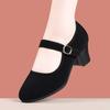 Zapatos Cuadrados de Baile de Moda para Mujer 2025 Otoño Nuevos Retro Suela Suave Zapatos de Baile para Mamá Versátiles Zapatos Mary Jane
