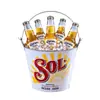 Cubeta de hielo creativa de hierro galvanizado, de moda, diseñada para bares y KTVs, cubeta de hielo para cerveza, cubeta de hielo de peltre, disponible en cuatro colores con diseños impresos