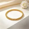 Moda INS europea y americana simple y moderna joyería de mano, pulsera de cuentas de acero inoxidable de lujo ligero, chapado en oro de 18 quilates, 6 mm