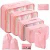 Conjunto de Armazenamento para Viagem Amazon Bolsa de Armazenamento para Viagem Conjunto de Oito Peças Bolsa de Armazenamento para Organização de Roupas de Viagem