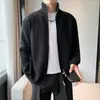 Chaqueta de punto Duffian guapa chaqueta para hombre primavera y otoño 2022 nueva moda coreana delgada con cuello cárdigan suéter guapo
