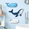 Decoração de Parede de Banheiro de Madeira com Tema Oceânico de Verão Arte de Parede Pendurada Golfinho Azul Animal Marinho Ornamento Pendurado para Sala de Estar