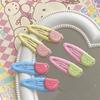 Novos Clipes de Cabelo de Urso Onda Bebê Coração Doce Fofo de Menina Headwear de Desenho Animado Japonês e Coreano Grampo de Cabelo Infantil Feminino