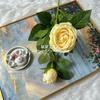 Nueva rosa de simulación, una sola rosa, dos rosas redondas, flores de seda, venta al por mayor, rosa europea para bodas