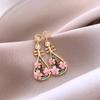Estilo chinês Pipa Diamante Gota Óleo Flor Elegante Orelha Studs Moda Feminina Brincos Elegantes Novo Estilo Chinês All-match Ear Jóias
