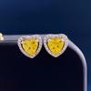 Aretes de tachuela de suministro en vivo, temperamento amoroso, para la oficina, mujeres, exquisitos, simples, estilo Ins, rosa dulce, amarillo, forma de corazón, joyería para el oído