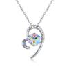 Collar de Corazón Aurora Colorido de Verano Cadena de Cuello Cubo de Azúcar de Cristal Austriaco Joyería de Cristal Cadena para Clavícula Regalo de Cumpleaños