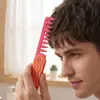 Novo Pente Dobrável Listrado 2 em 1 para Homens e Mulheres, Pente de Estilo Portátil com Textura de Dentes Largos Ondulados para Pompadour