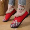 Botas de invierno multicolores populares resistentes al frío, cálidas, de suela blanda, cómodas para mujer, comercio exterior, talla grande, bordadas, de felpa, engrosadas, zapatos de algodón