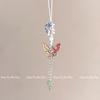 Nuevo colgante de mariposa de esmalte al óleo de color tejido a mano chino, colgante de moda de dibujos animados, llavero colgante de pez de madera