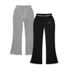 Pantalones de chándal de estilo americano con cintura elástica y campana para mujer en otoño, diseño con cordón, adelgazantes, versátiles, casuales, fuente de venta al por mayor