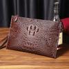 Nova Bolsa de Mão Masculina Grande em Couro de Silicone com Padrão de Crocodilo Casual Business Porta-documentos Corpo Fino Envelope Carteira Moderna Atacado