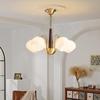 Lámpara de Araña de Sala de Estar de Estilo Francés de Mediados de Siglo de Cristal Agrietado Lámpara de Araña Americana Simple Retro Estilo Nanyang de Madera Maciza para Dormitorio Comedor