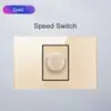 Llave de acero 118 vidrio templado interruptor de un polo dos tiros enchufe 20A enchufe universal estándar americano británico europeo