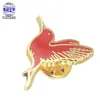 Insignia de Punto Esmalte Pájaro Mariposa Hebilla Insignia Chapada en Oro Redonda Pintura Esmaltada Insignia Conmemorativa Insignia de Actividad Corporativa