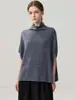 Chaleco de Cachemira con Cuello de Chimenea para Mujer, Chal de Cachemira Versátil sin Mangas de Color Sólido, Suéter de Punto con Mangas de Murciélago, Nuevo Top de Otoño