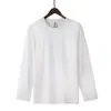 Camiseta de manga larga para hombre para primavera y otoño, corte holgado, color liso, versátil, con estampado de logo, adecuada como capa interior, top casual de cuello redondo
